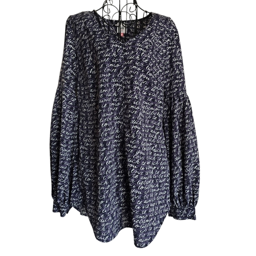 🍁CABI Te Amo Navy Blouse #5336 Love Top, Size XS - Picture 3 of 8